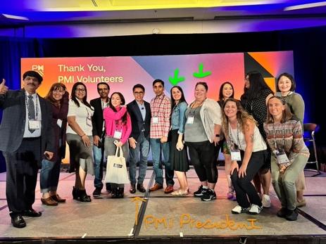 PMI Global Summit attendees with PMI CEO Pierre Le Manh